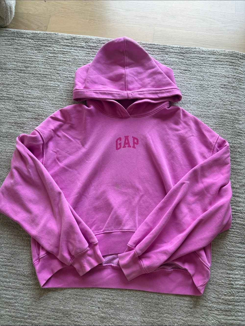 GAP Bright Pink Hooded Sweatshirt with Logo